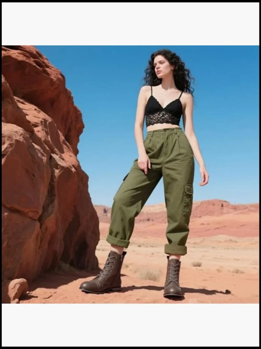 Lace Up Military Ankle Boots Side Zipper Round Toe Booties Combat Style - Picture 3 of 7